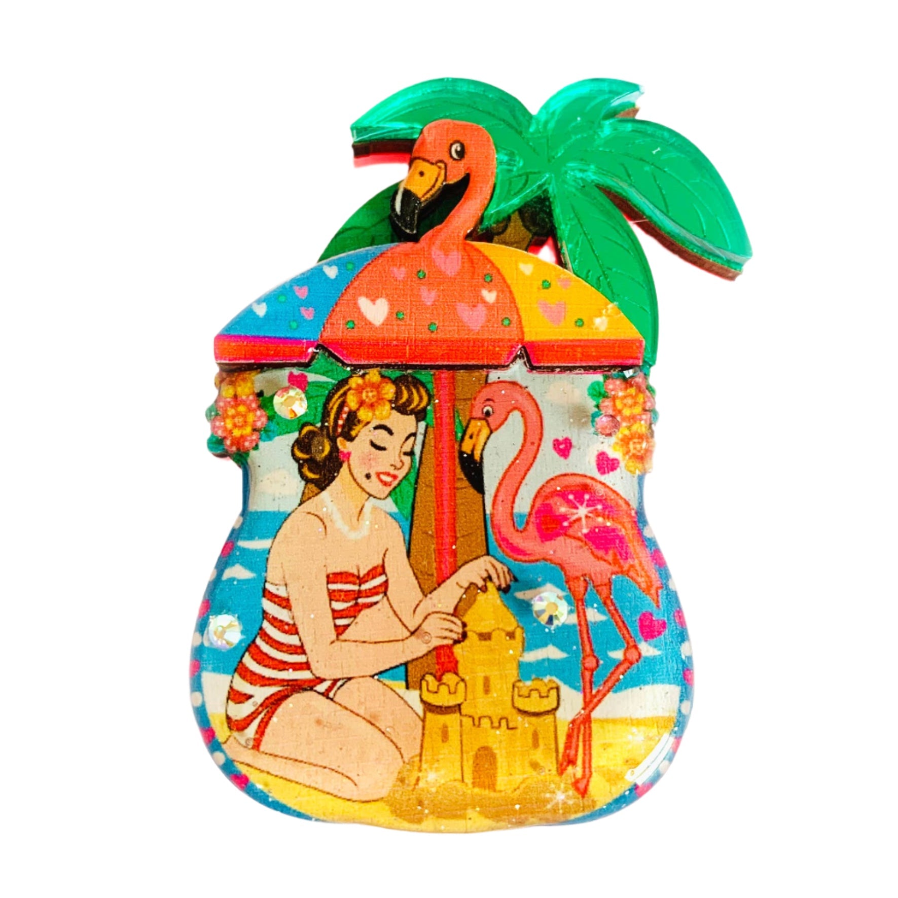 Frankie at the Beach Brooch by Rosie Rose Parker