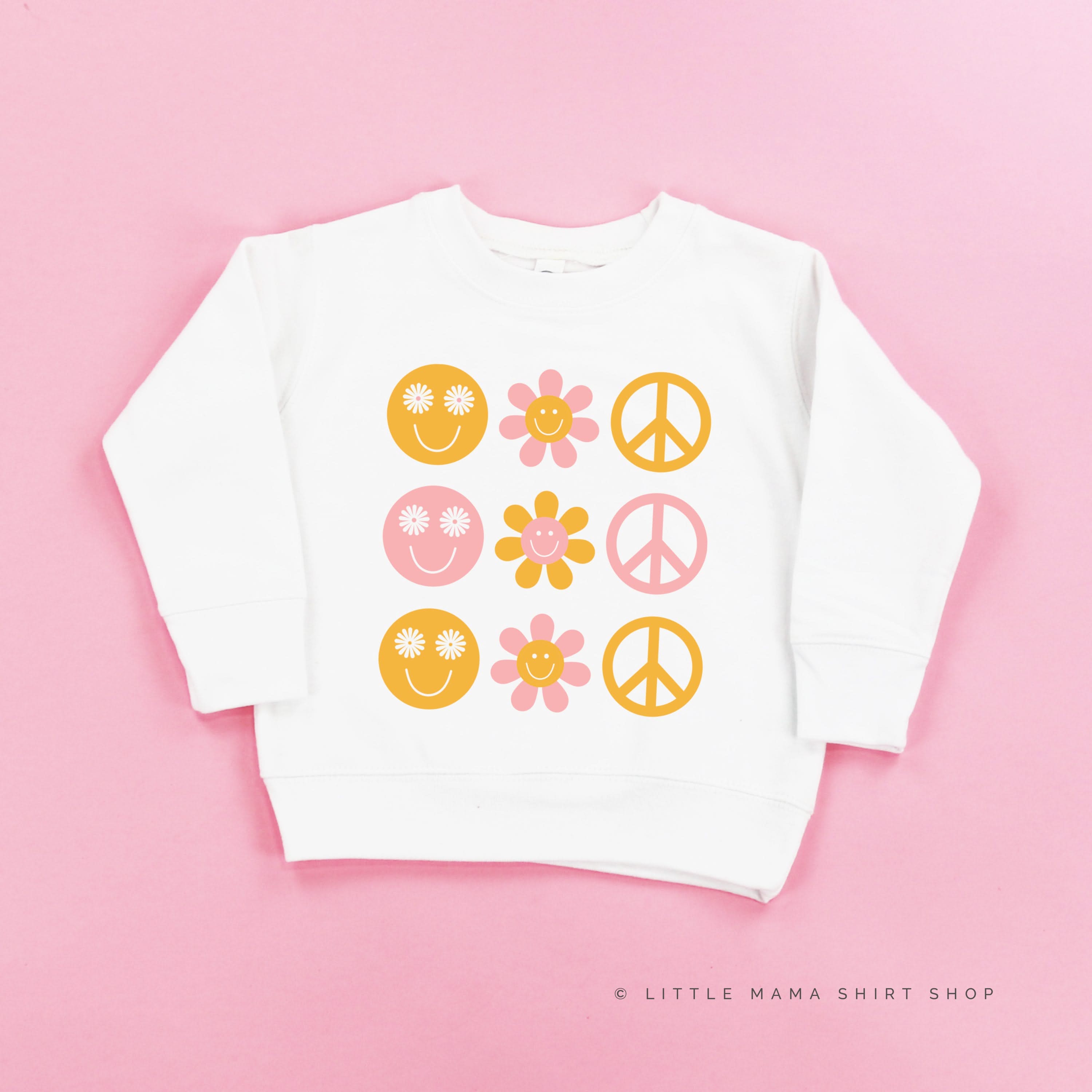 3x3 - RETRO HAPPY FLOWERS - Child Sweater
