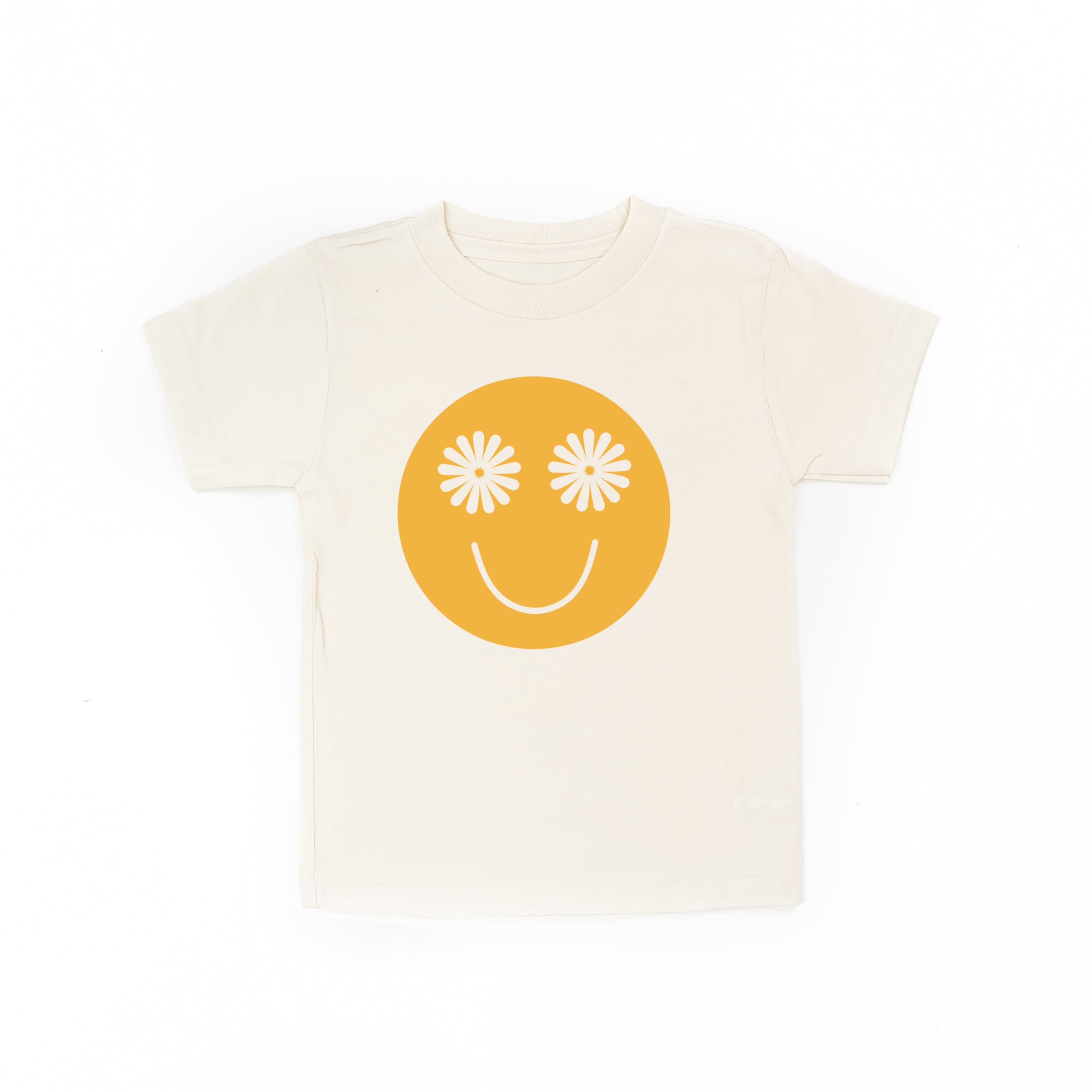 Flower Eye Smiley - Full Size Design on Front (Yellow) - Child Tee