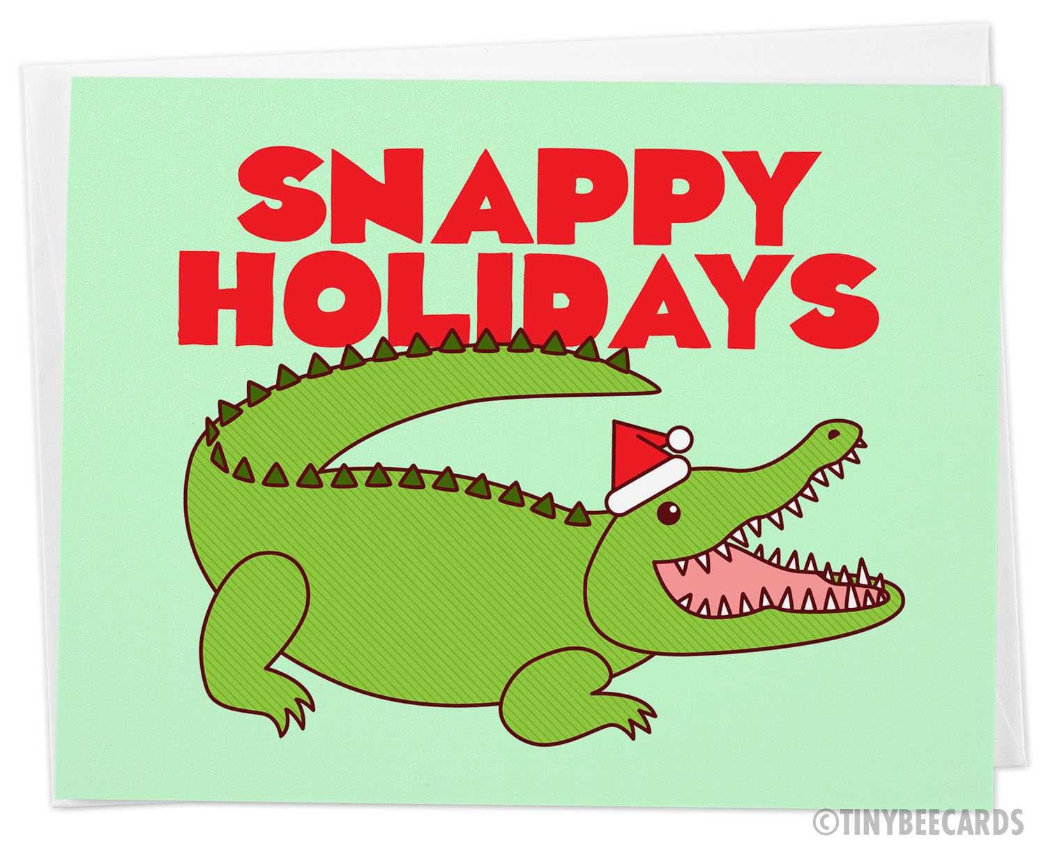 Funny Alligator Christmas Card &amp;quot;Snappy Holidays&amp;quot;