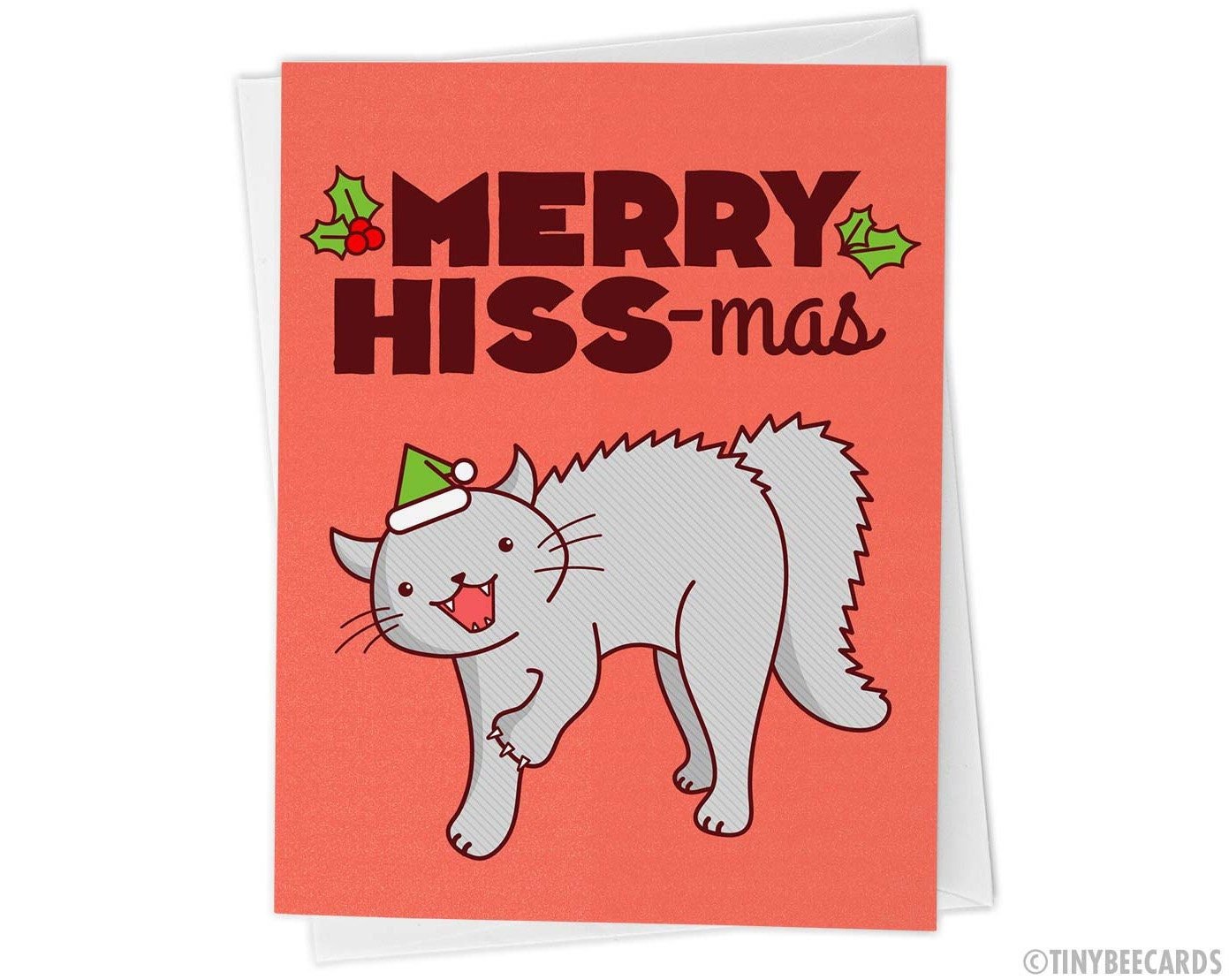 Funny Cat Christmas Card &amp;quot;Merry HISS-mas!&amp;quot;
