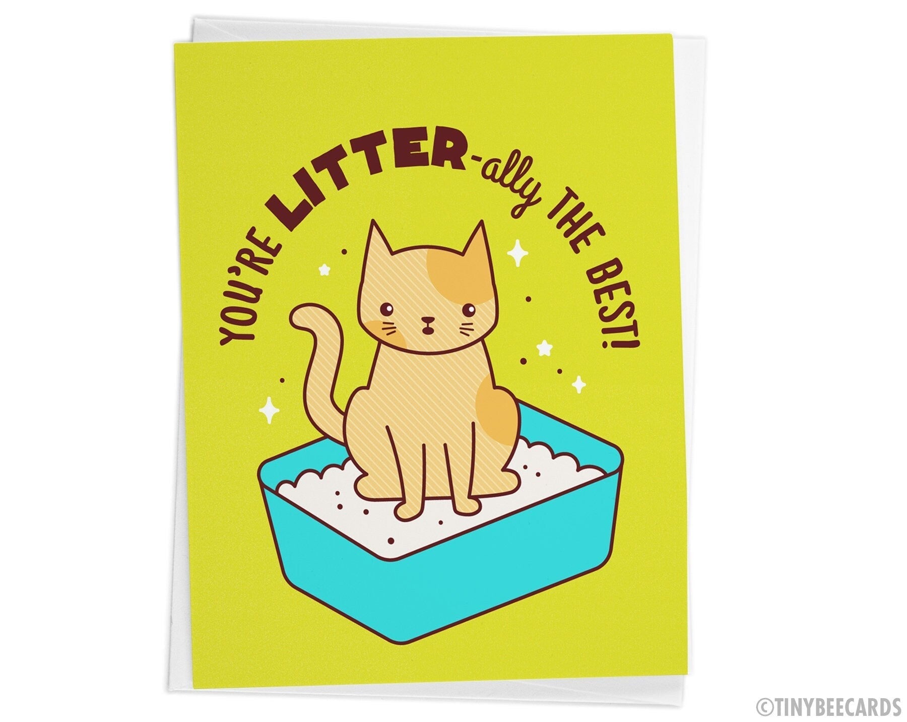 Funny Cat Litter Valentine Love Card &amp;quot;You&amp;#39;re LITTER-ally the Best!&amp;quot;