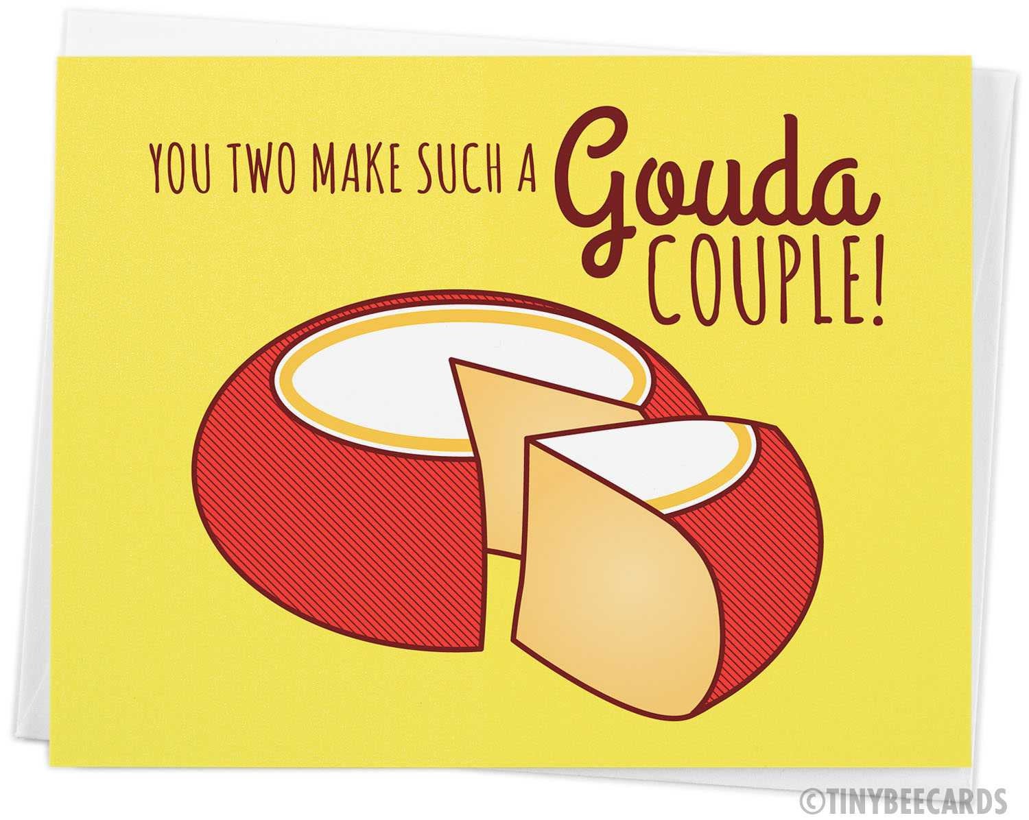Funny Cheese Wedding Card &amp;quot;Gouda Couple&amp;quot;