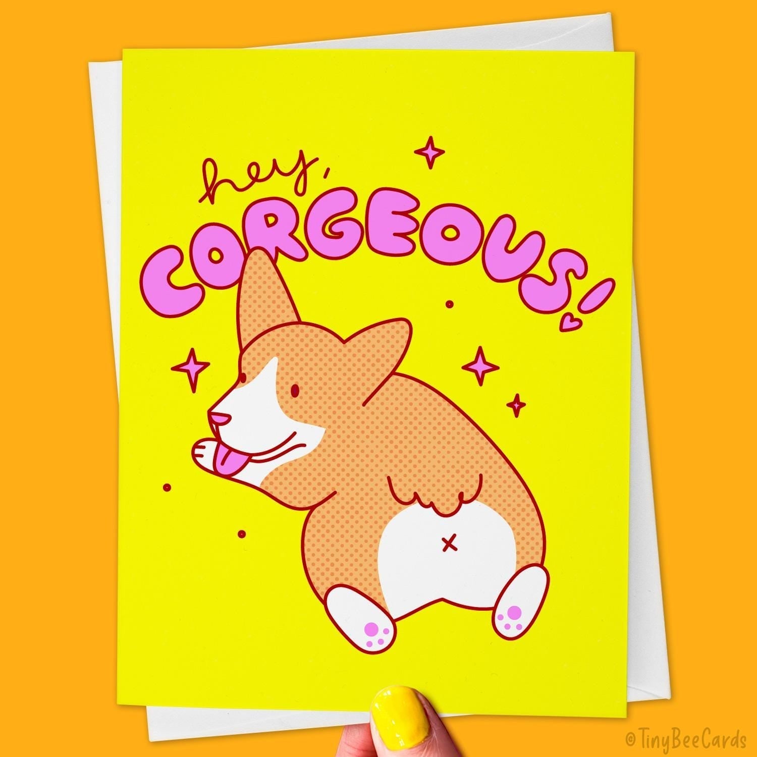 Funny Corgi Love Card for Dog Lovers &amp;quot;Hey Corgeous!&amp;quot;
