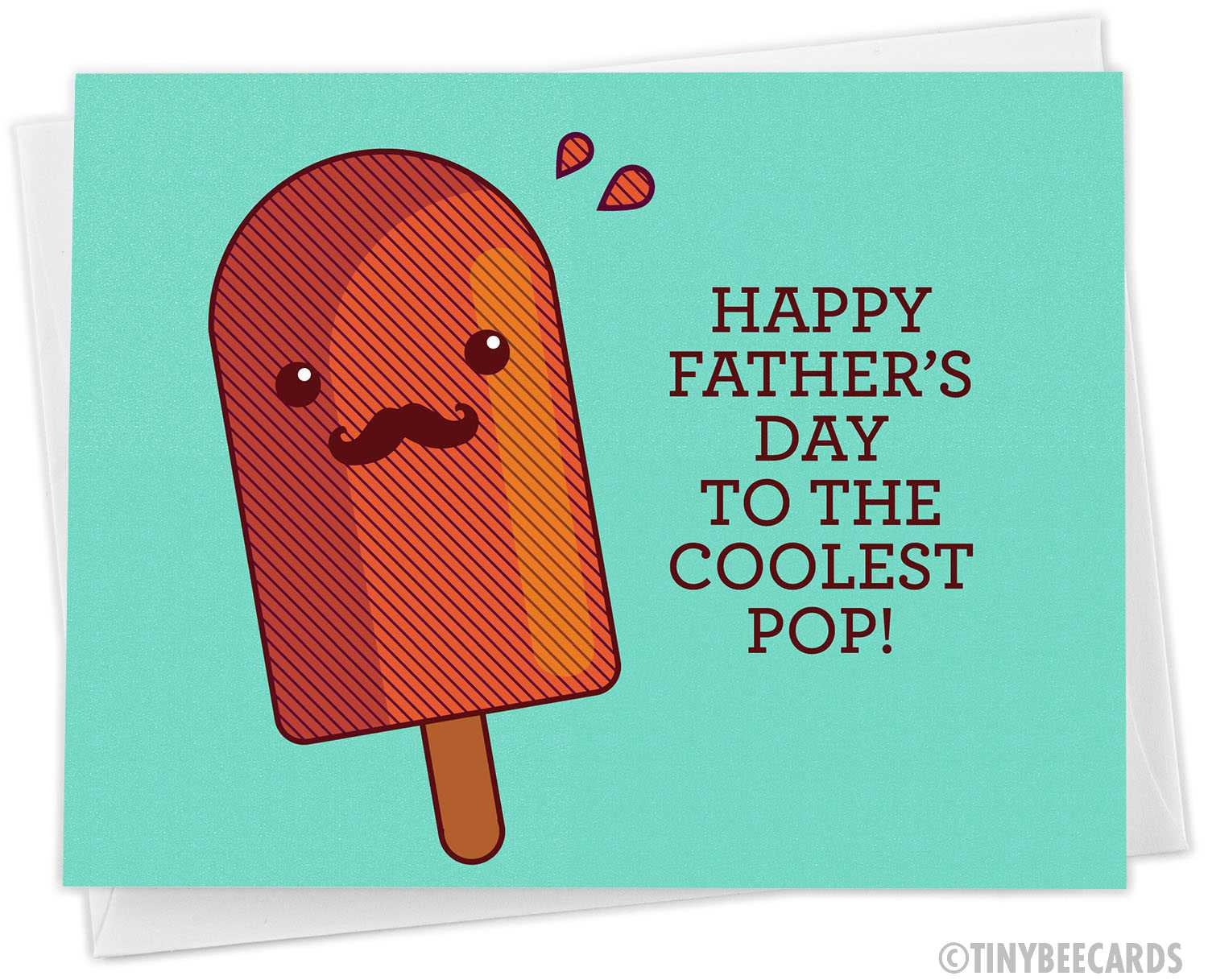 Funny Father&amp;#39;s Day Popsicle Card &amp;quot;Happy Father&amp;#39;s Day to The Coolest Pop&amp;quot;