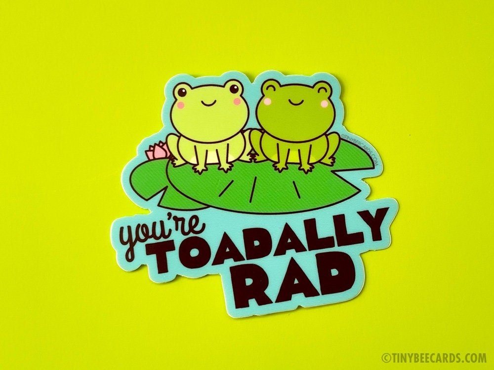 Funny Frog Vinyl Sticker &amp;quot;Toadally Rad&amp;quot;