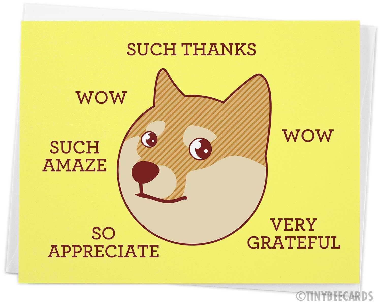 Funny Thank You Card &amp;quot;Such Thanks&amp;quot;