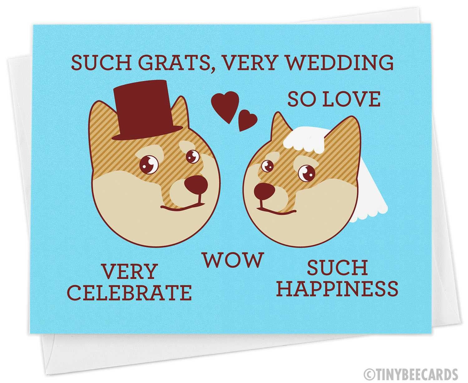 Funny Wedding Card Doge &amp;quot;Such Grats, Very Wedding&amp;quot;