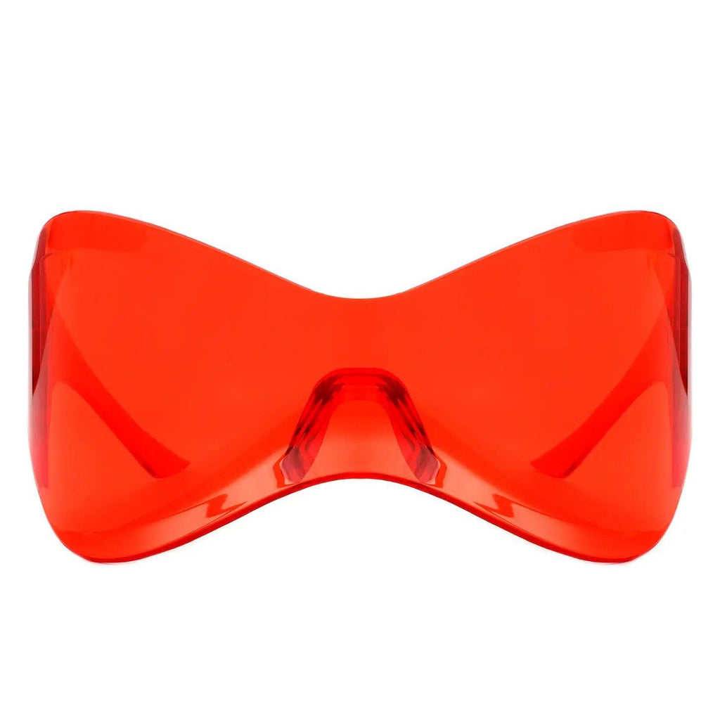 Futuristic Oversized Rimless Sunglasses