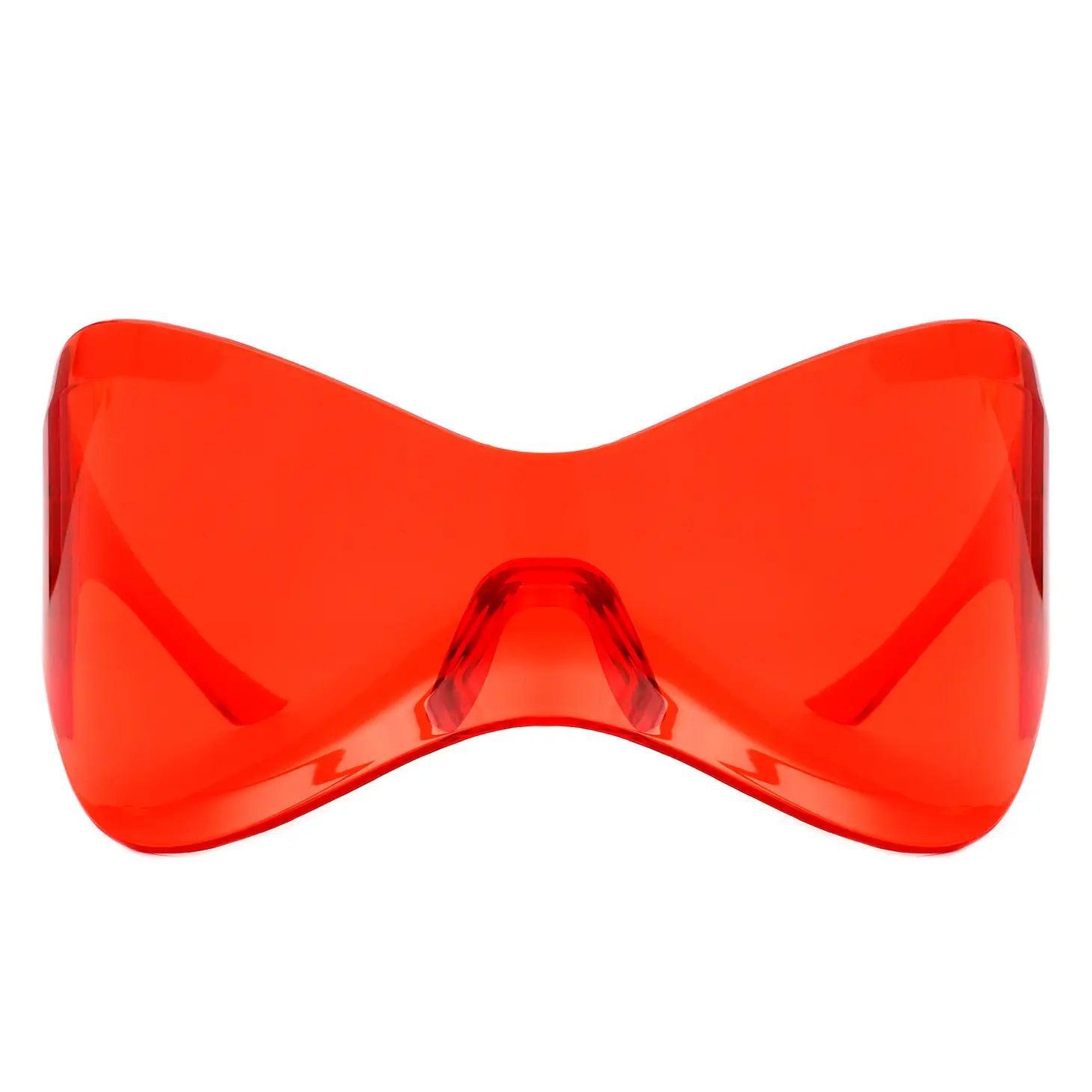 Futuristic Oversized Rimless Sunglasses