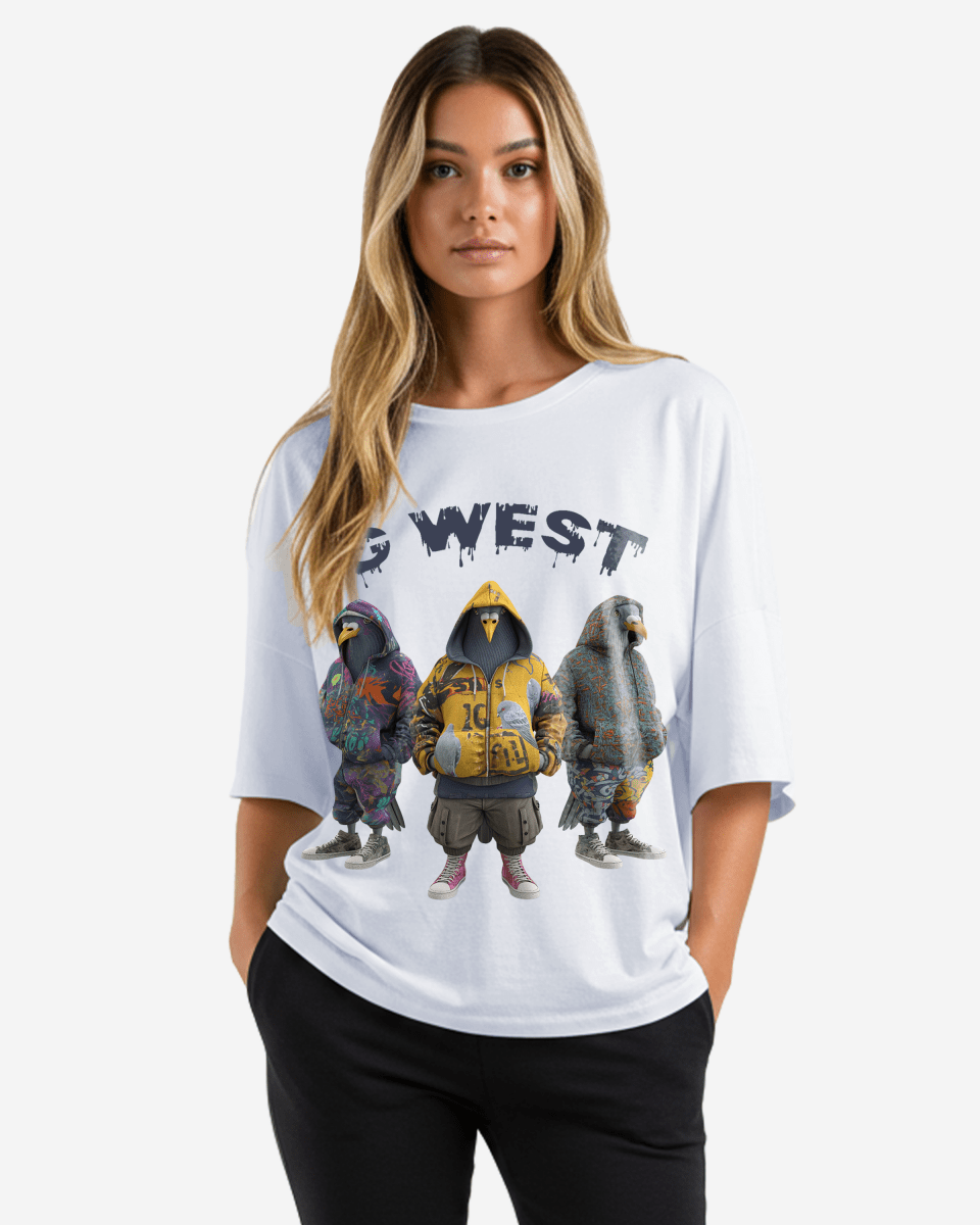 G West Womens 3 Peigion Oversized Tee
