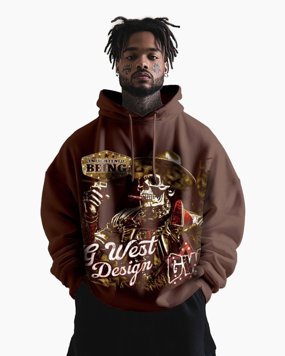 G West Mens Being Enlightened Double Hit Oversized Hoodie