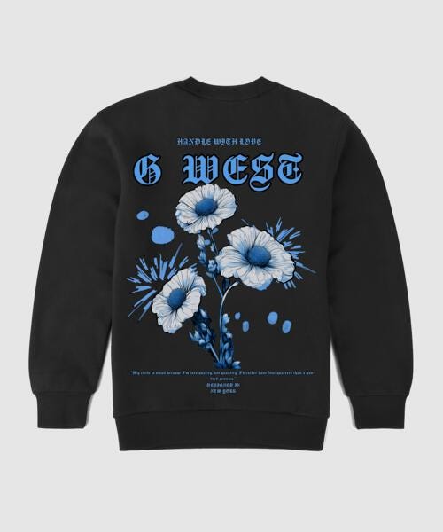 G West Blue Garden Crew Neck