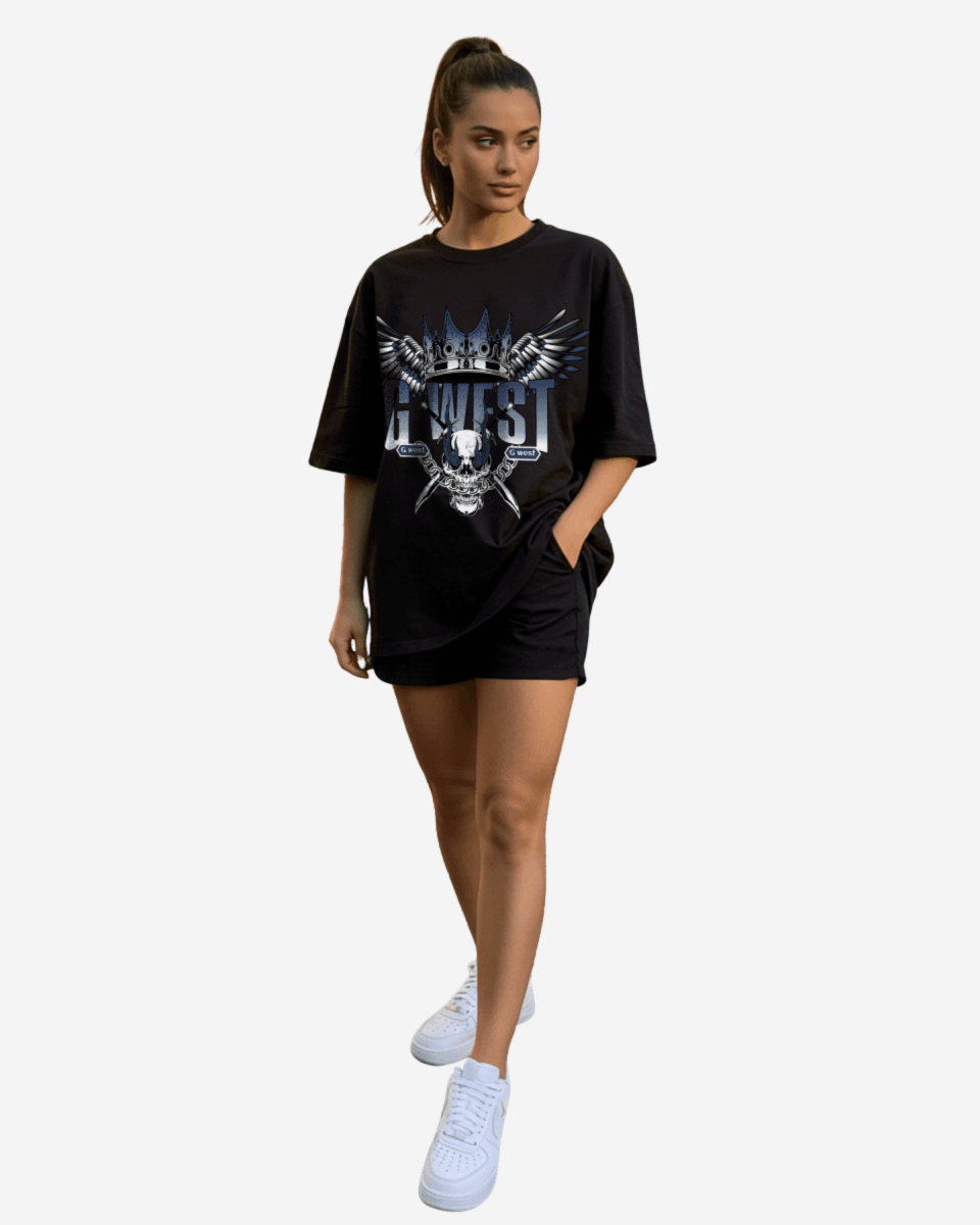 G West Crown Skull Oversized Women&amp;#39;s T-Shirt