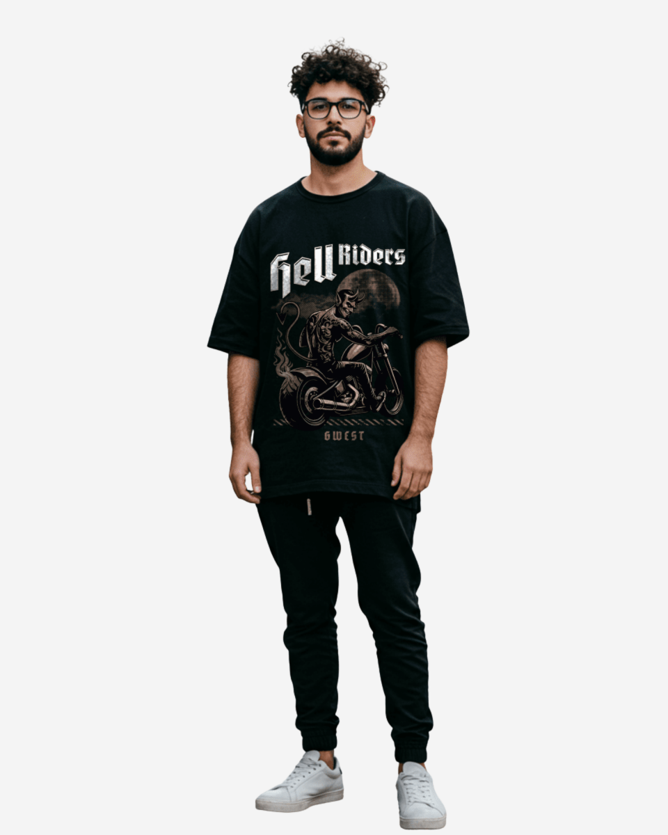 G West Devil Hell Riders Oversized Men&amp;#39;s T-Shirt
