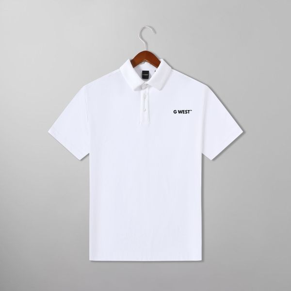 G WEST Dri Ease Polo Shirt Mens Style (White)