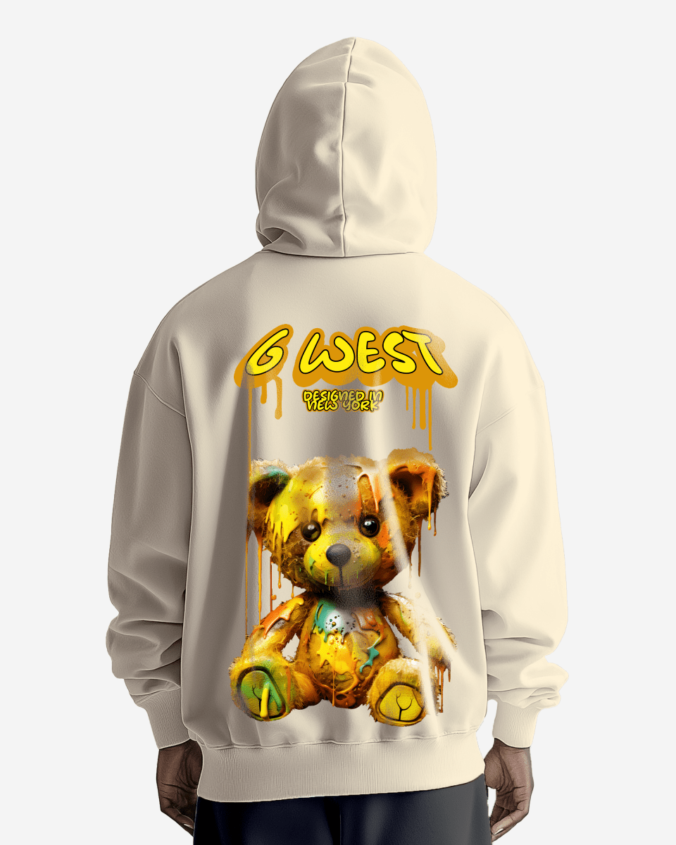G West Mens Drip Bear Oversize Hoodie