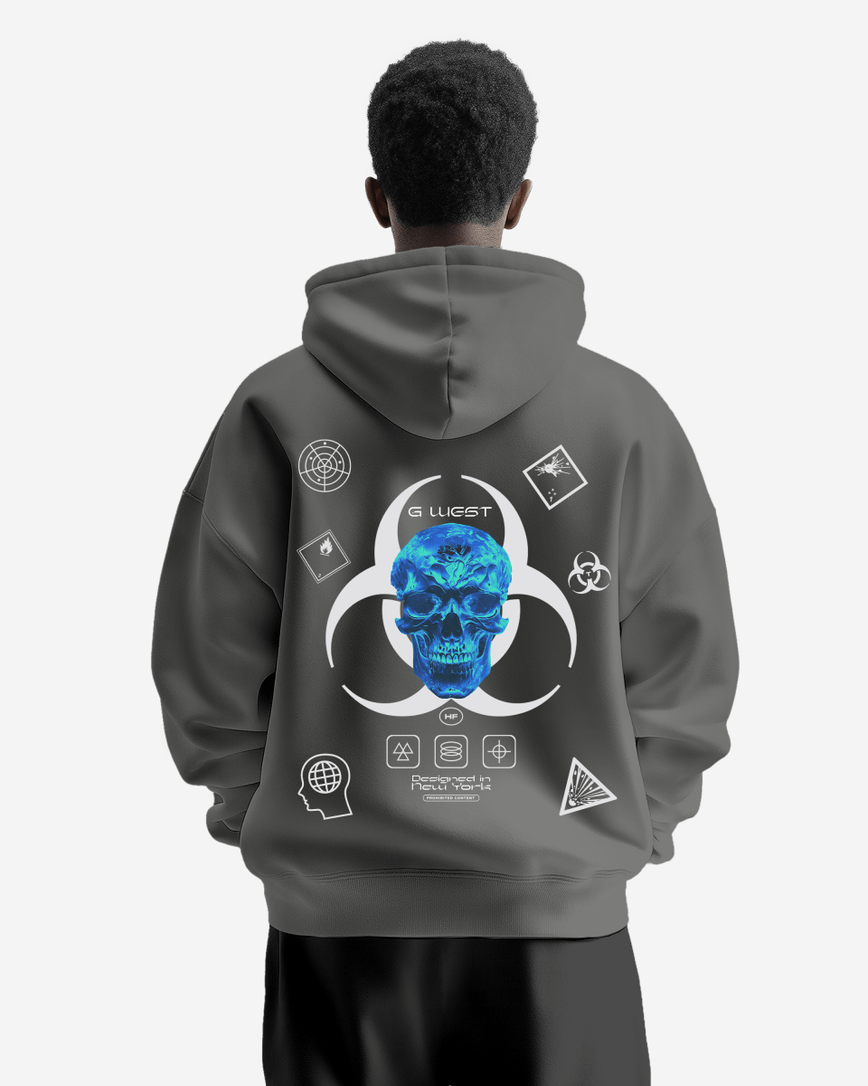 G West Mens False Face Hoodie