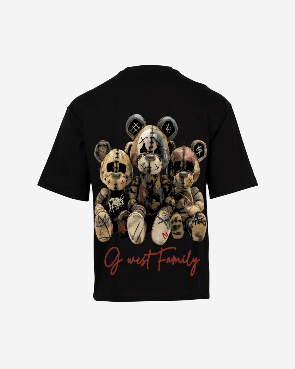 G West Mens Family Black Oversized  Tee