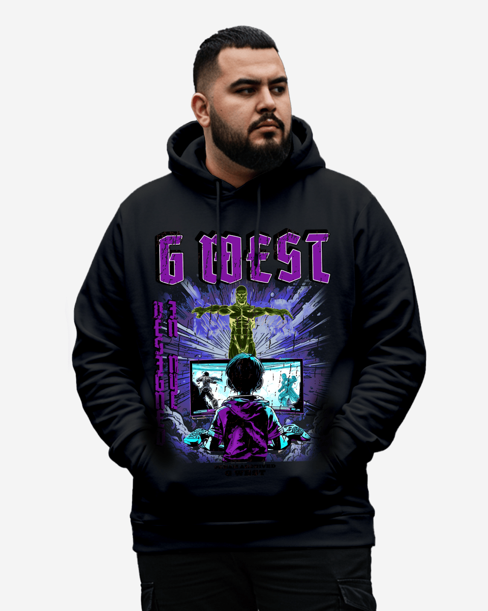 G West Game of G Purple Black Hoodie Big and Tall