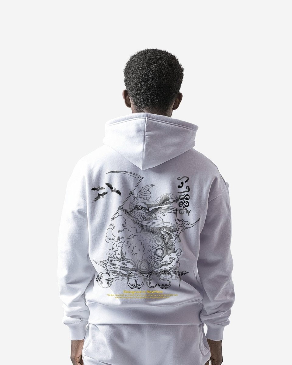 G West Mens Gratitude Reaper Oversized Hoodie