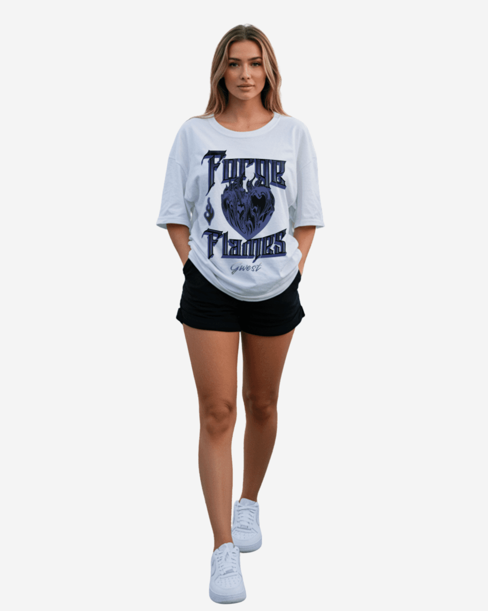 G West Heart Flames Oversized Women&amp;#39;s T-Shirt