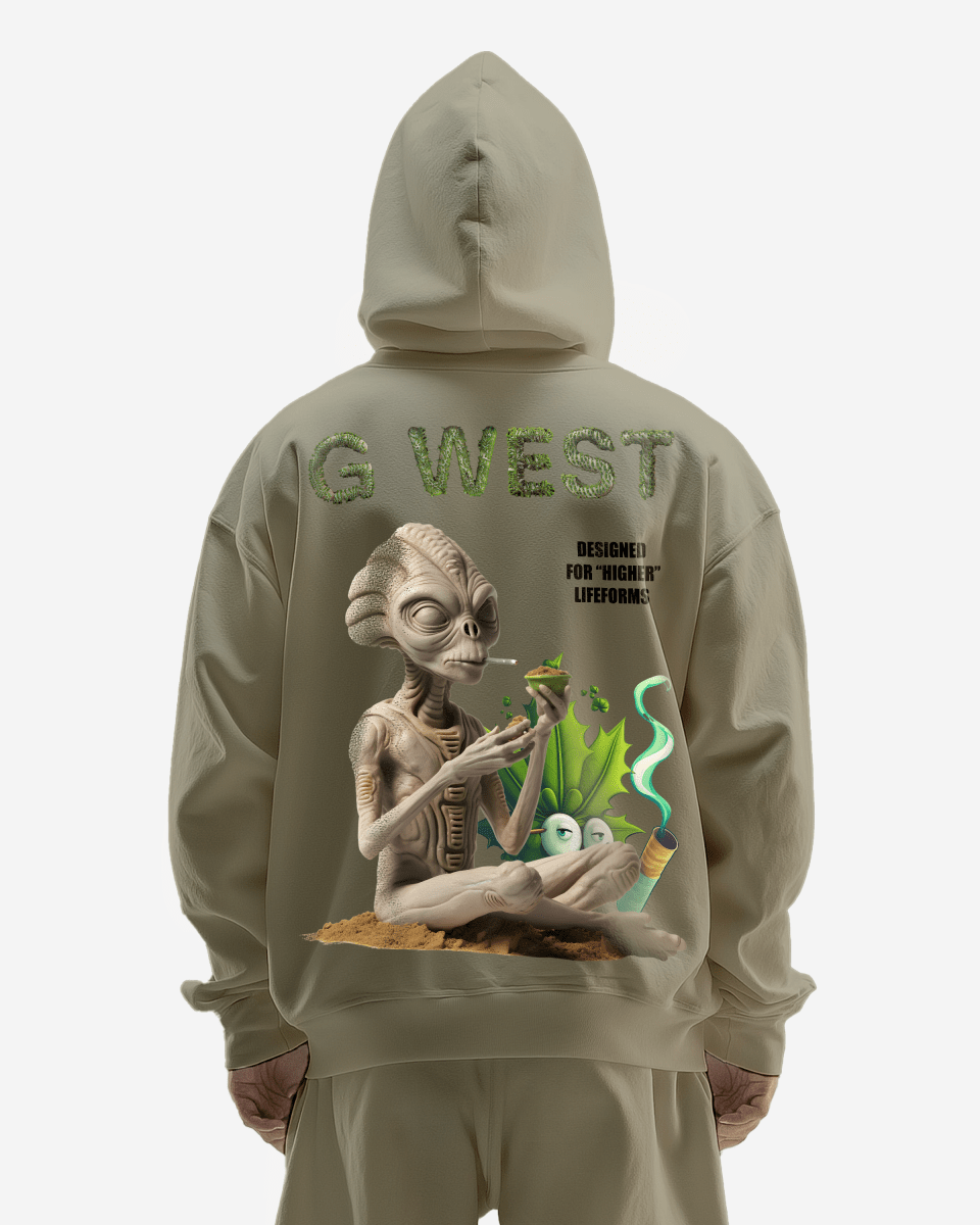 G West Mens Higher Lifeform Heavy Premium Oversized Hoodie
