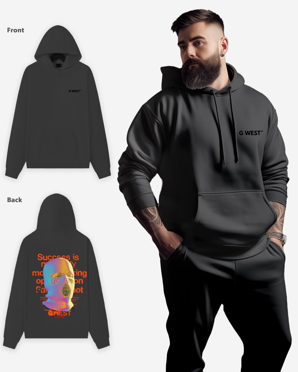 G West Mens Holographic Ski Mask Heavy Premium Oversized Hoodie
