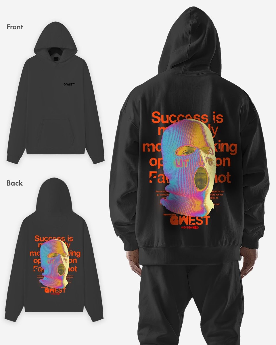 G West Mens Holographic Ski Mask Heavy Premium Oversized Hoodie