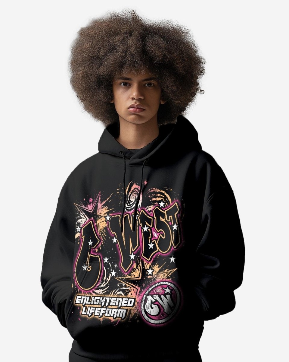 G West Mens Illuminated Soul Double Hit Oversized Hoodie