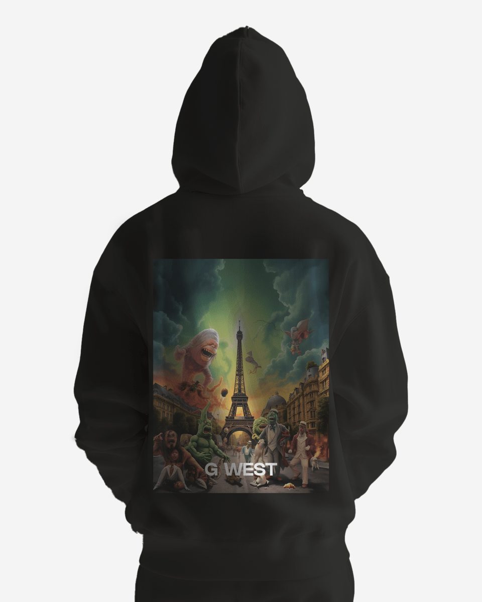 G West Mens In Paris Heavy Premium Oversize Hoodie