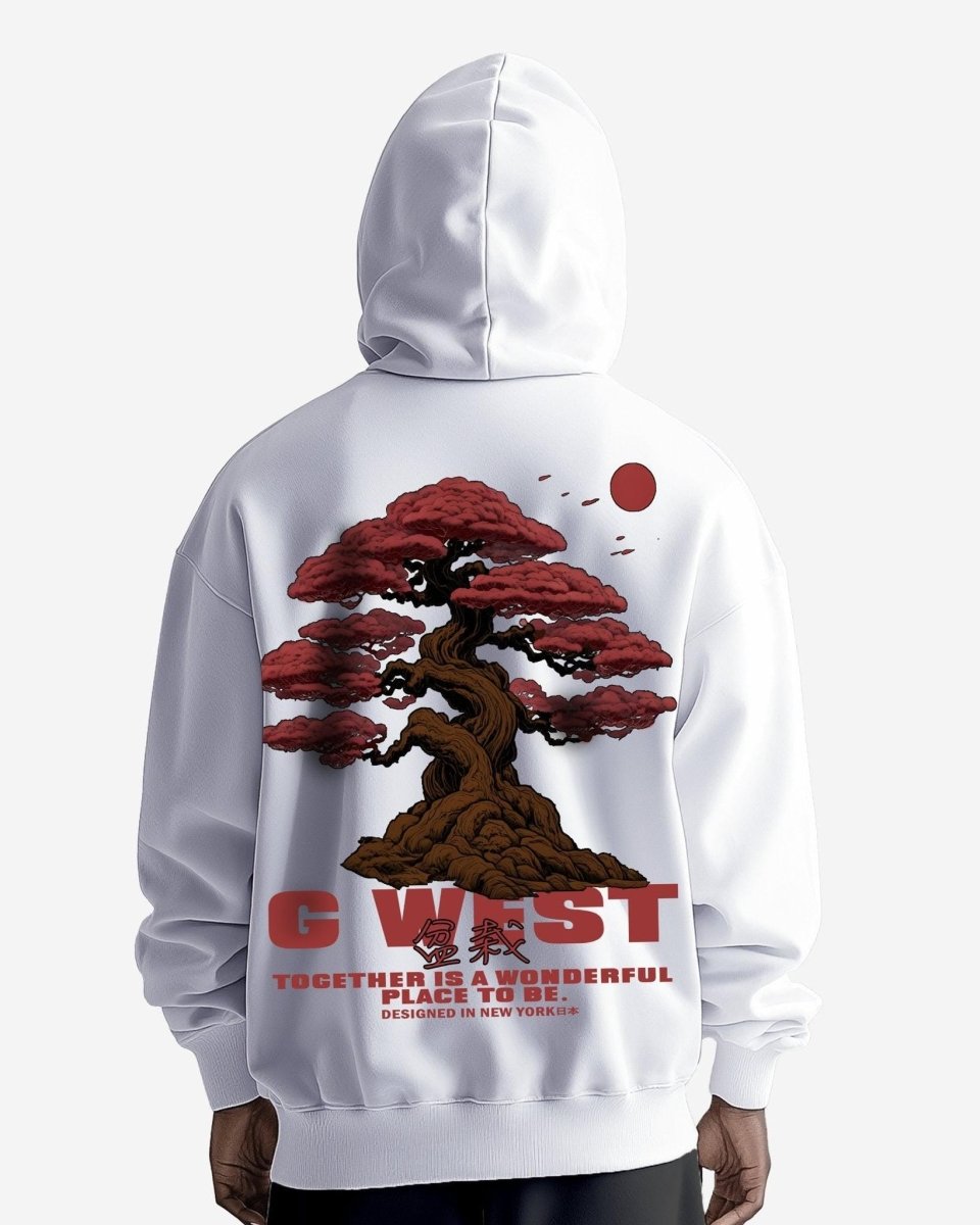 G West Mens Japan Tree Oversize Hoodie