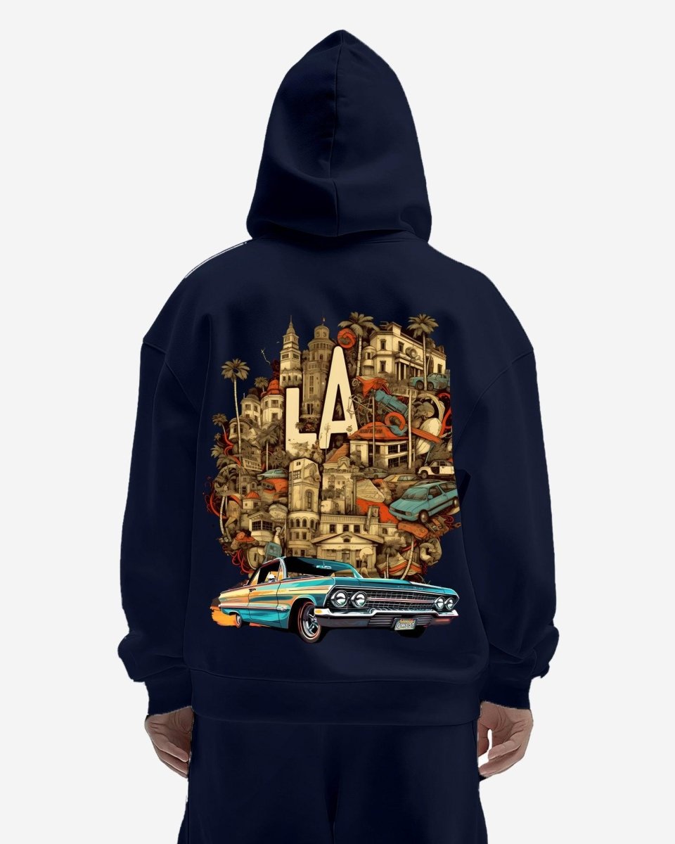 G West Mens La Culture Black Heavy Premium Oversize Hoodie