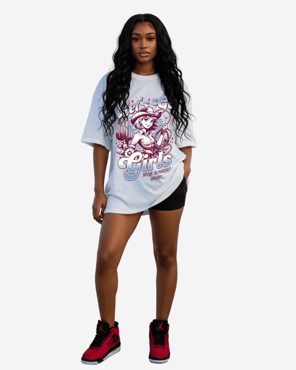 G West Let&amp;#39;s Go Girls Oversized Womens T-Shirt