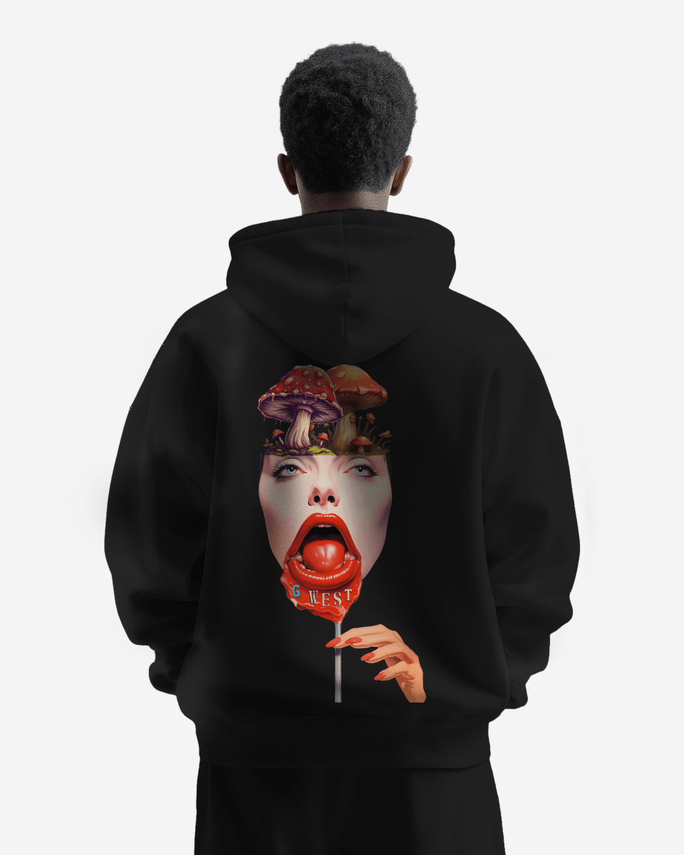 G West Mens Mushroom Lollipop Heavy Premium Hoodie