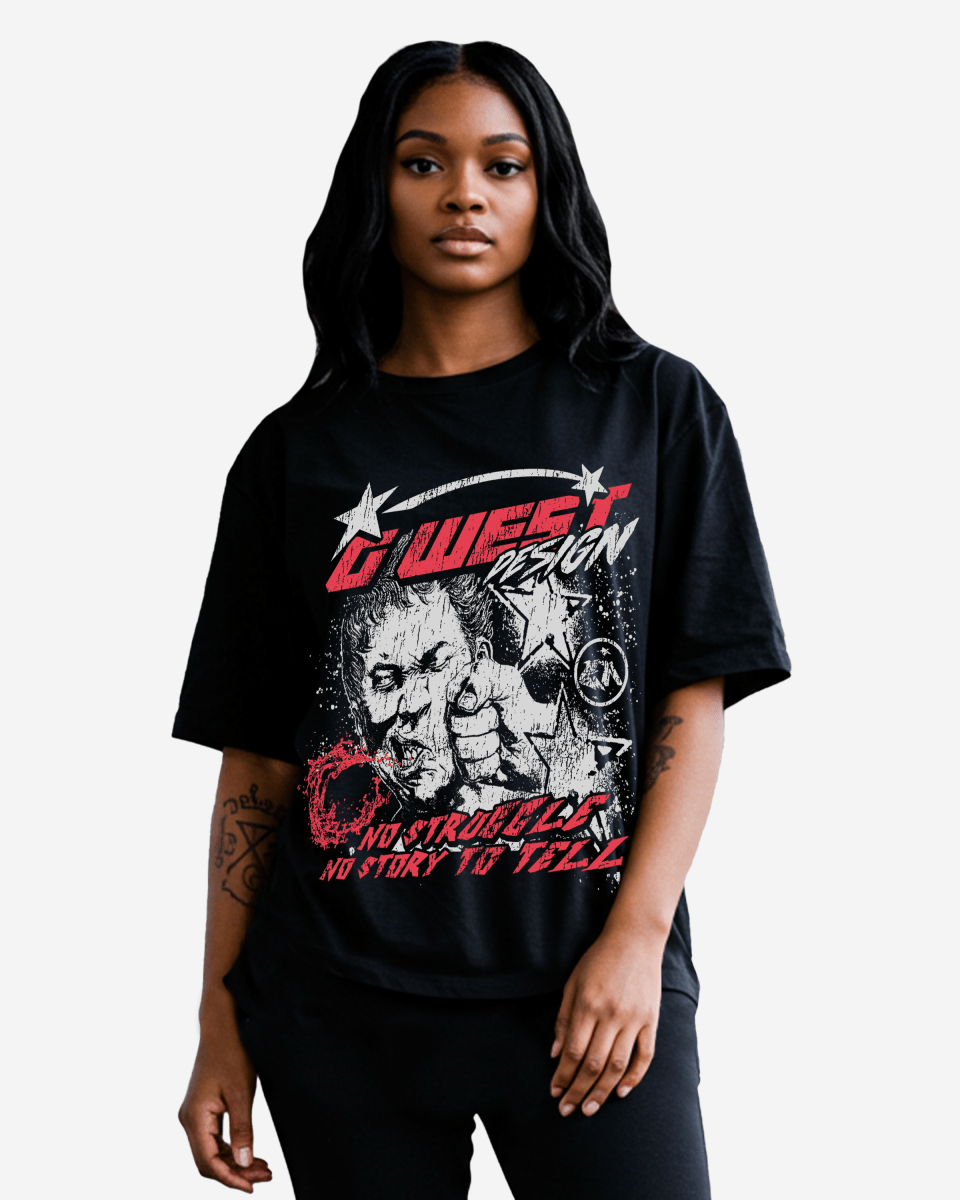 G West Womens No Struggle No Story Oversized Tee