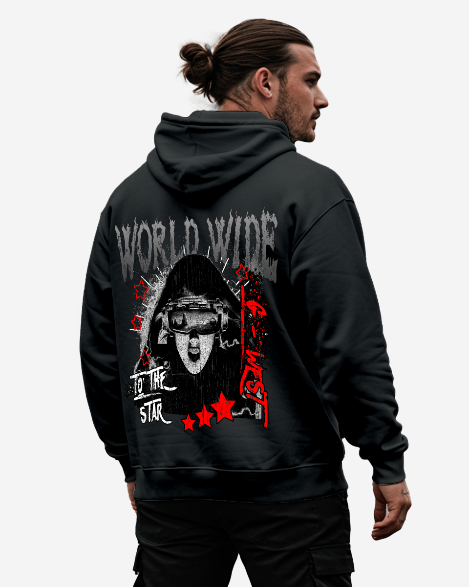 G WEST OLD WORLD WIDE STAR HOODIE Big and Tall