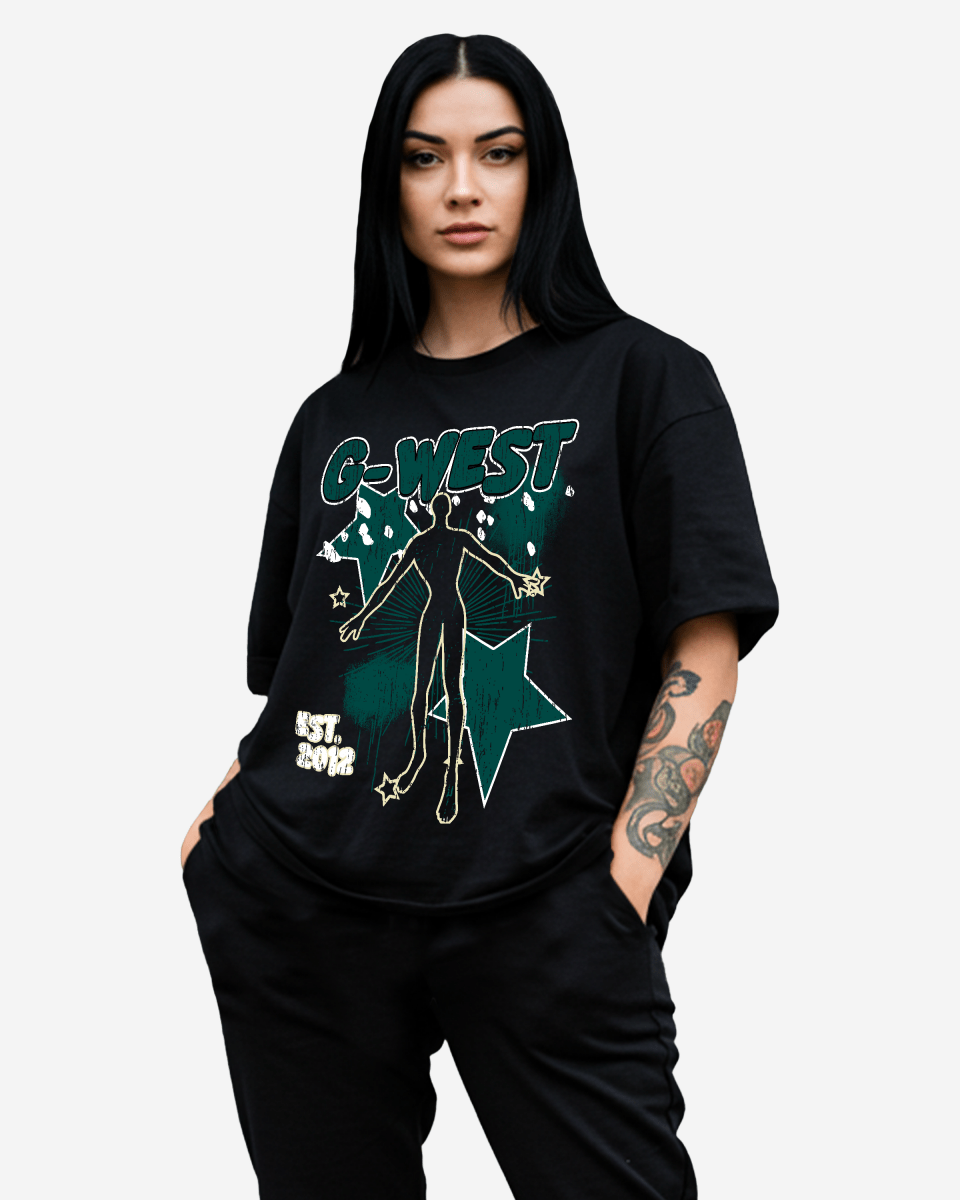 G West Womens Oversized Dazzling Dynamo T Shirt