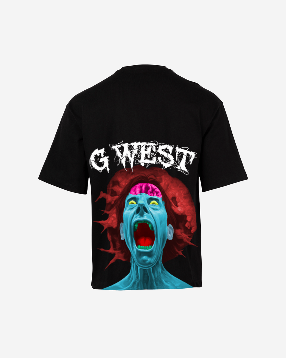 G West Mens Oversized Premium Erupt Brain T-Shirt