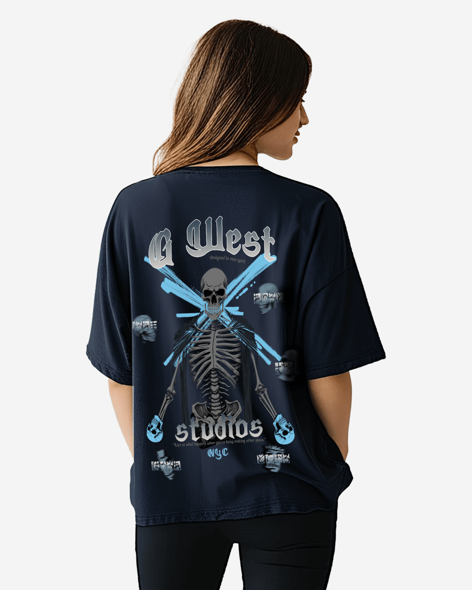 G West Womens Oversized Skull Tee
