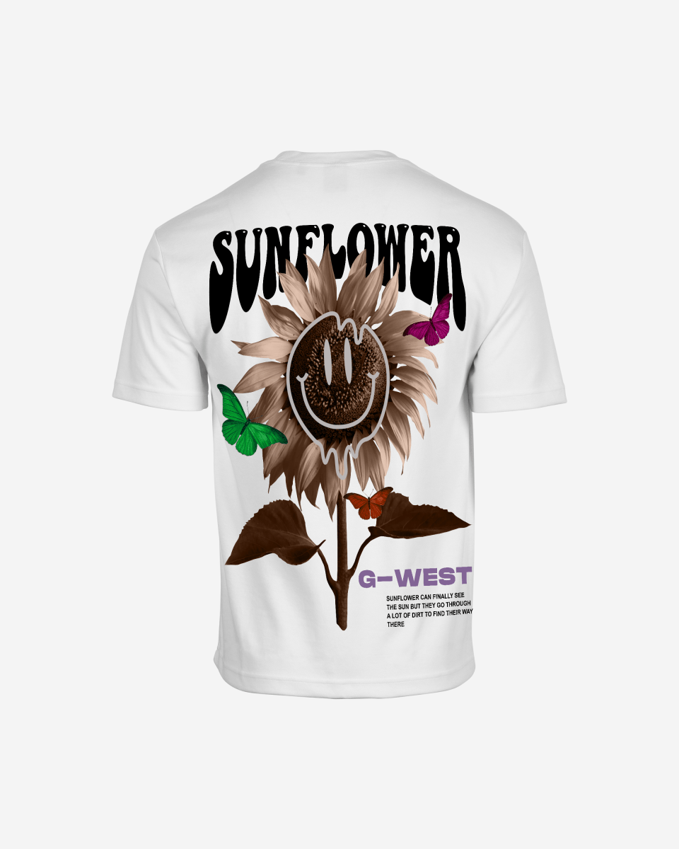 G West Mens Oversized Sunflower Life Style T Shirt