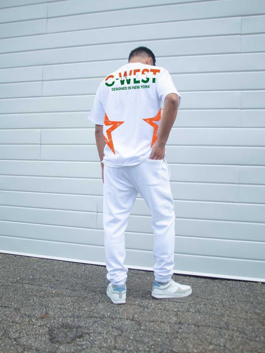 G West Mens Oversized Tee Cricket India Logo T-Shirt