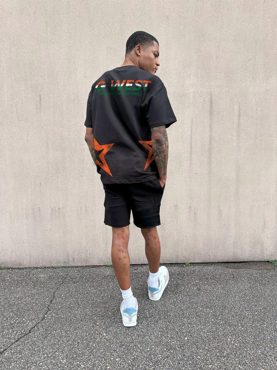 G West Mens Oversized Tee Cricket India Logo T-Shirt