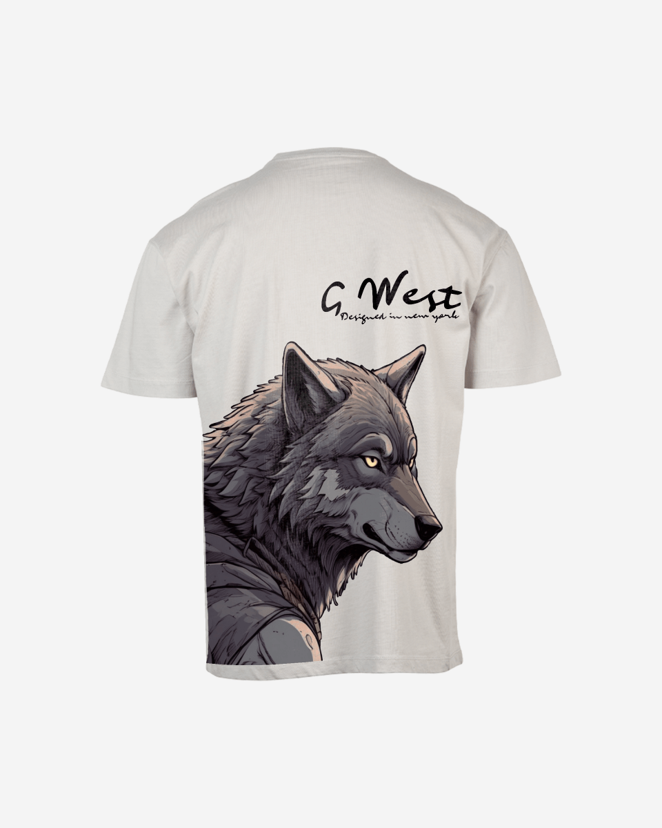G West Mens Oversized Wolf T Shirt
