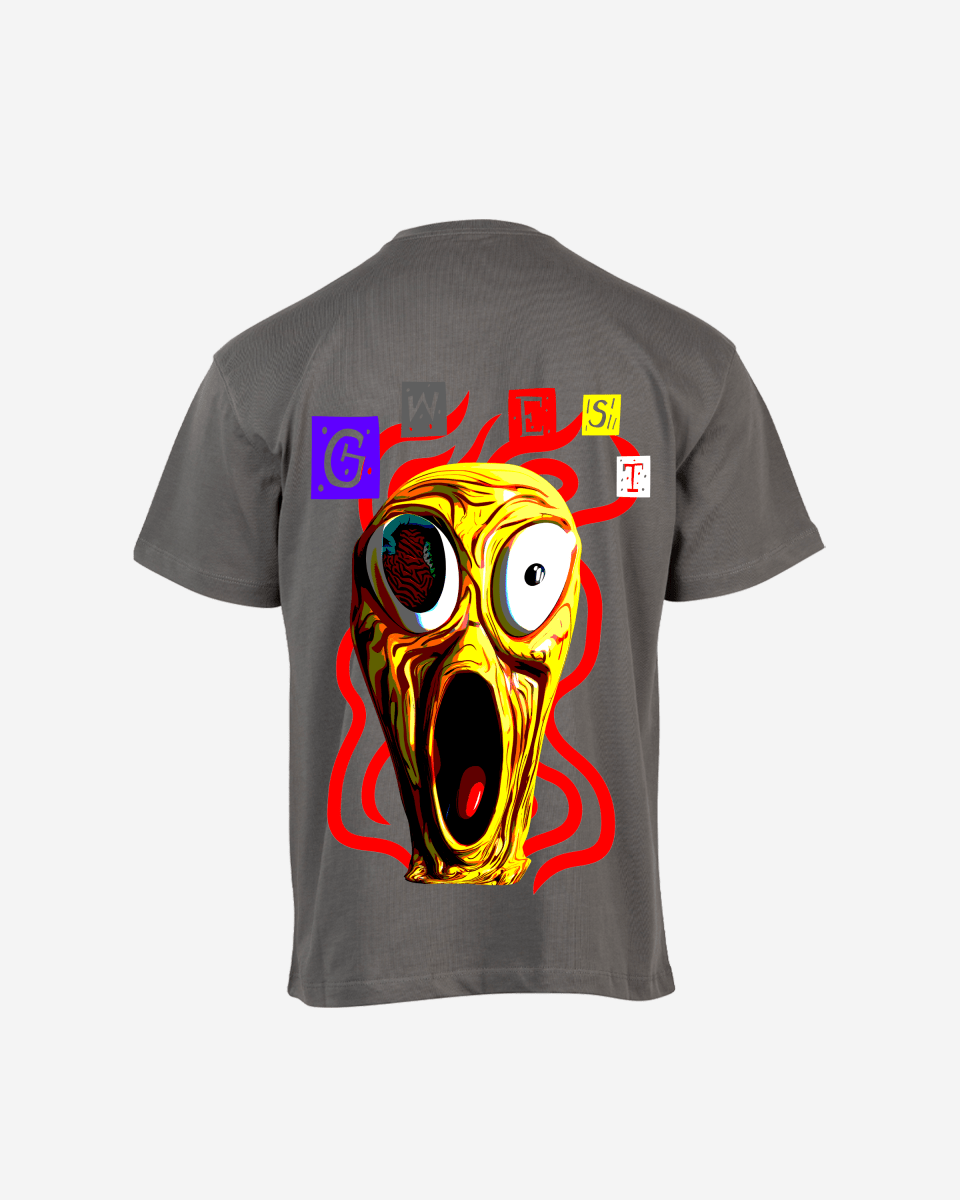 G West Mens Oversized Yellow Face Life Style Tee