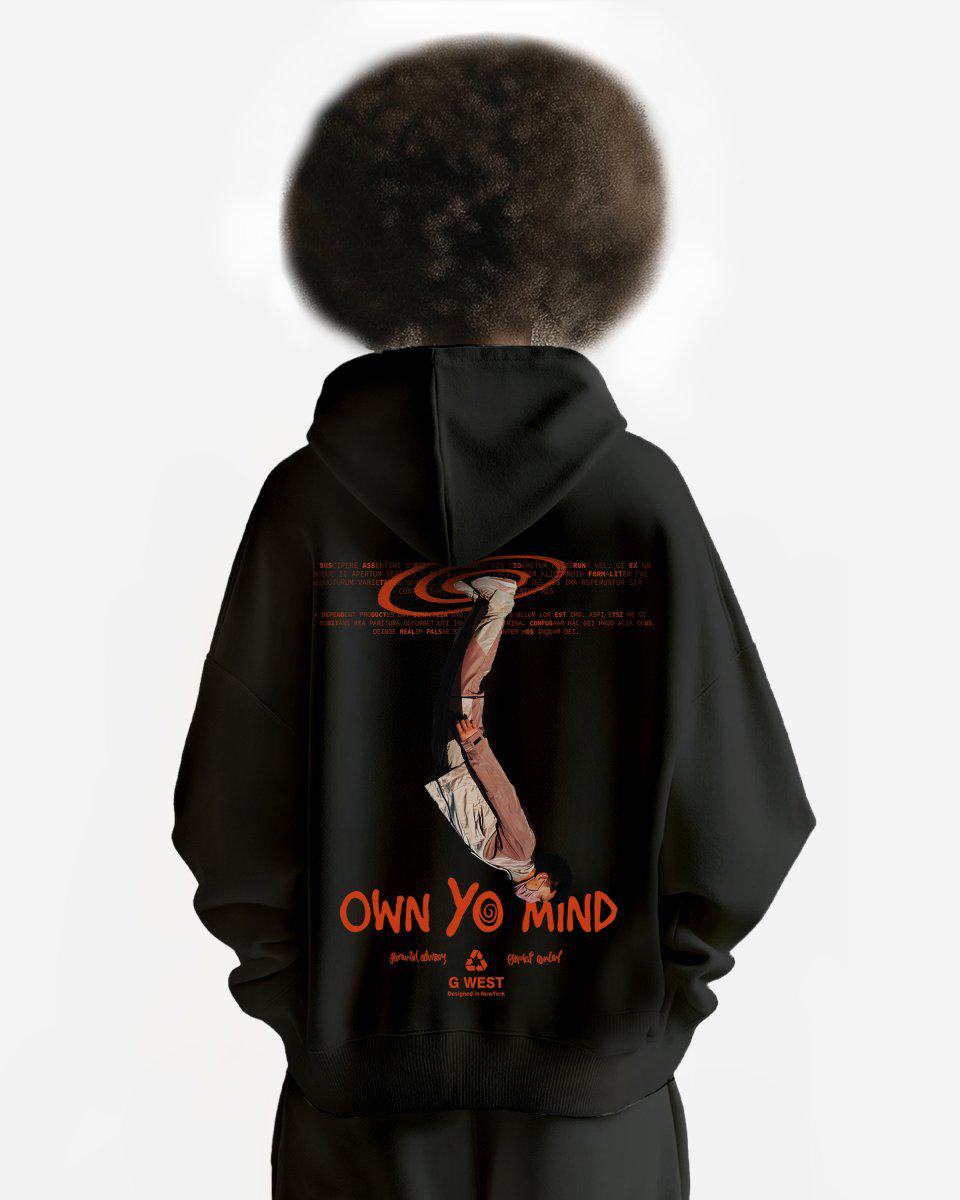 G West Mens Own Yo Mind Oversize Hoodie