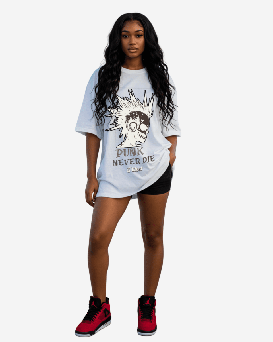G West Punk Never Die Oversized Women&amp;#39;s T-Shirt