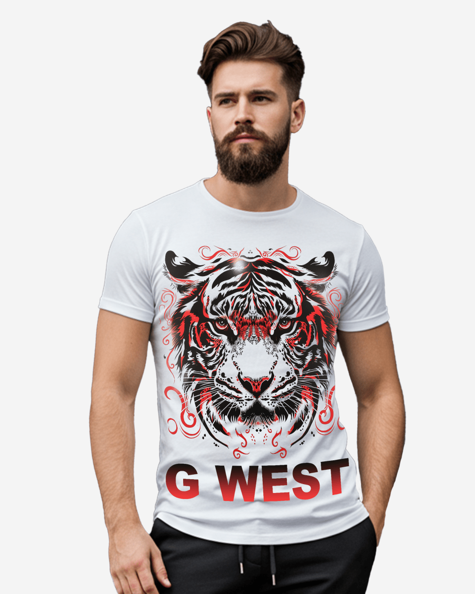 G West Mens Red Tiger Tee