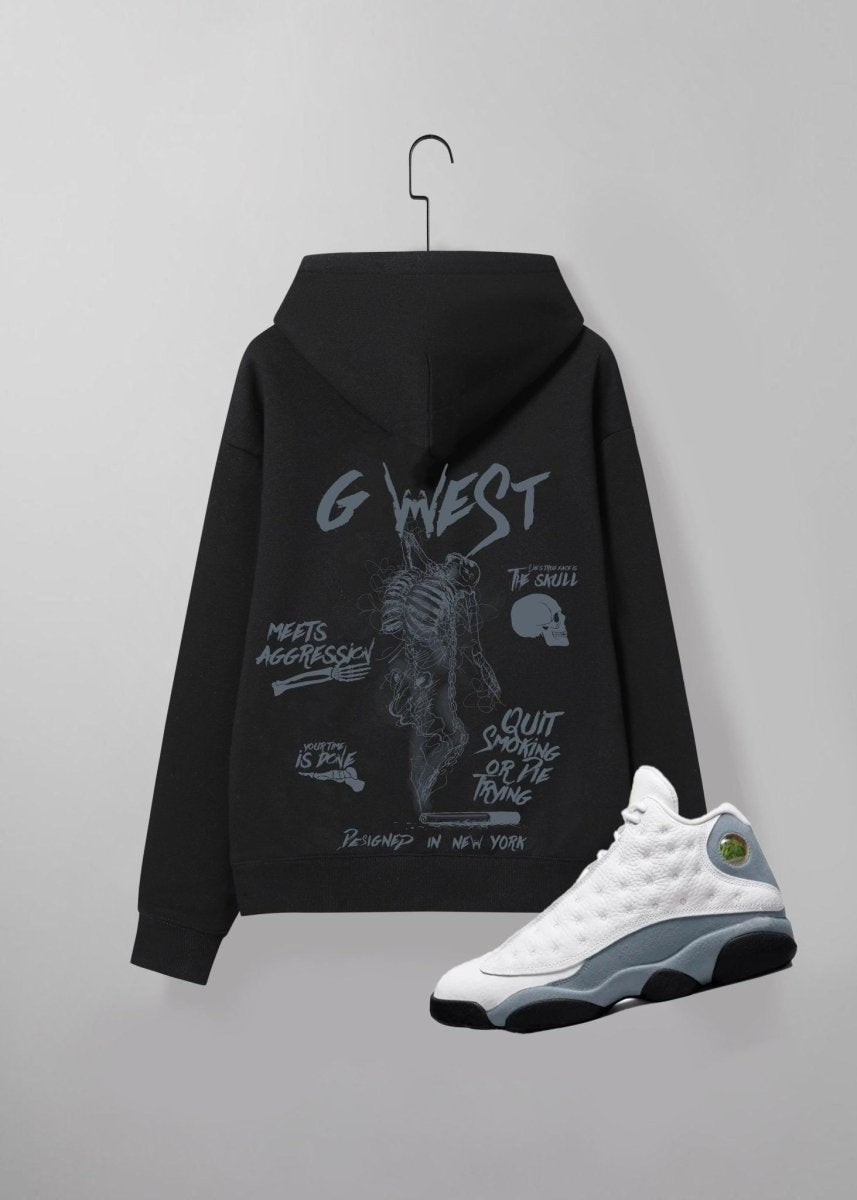 G West Smoke Skeleton Hoodie : Gwhlhd9014 - 1 Colors