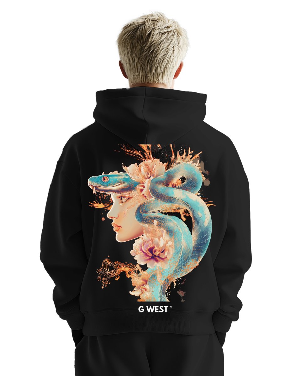 G West Mens Snake Lady Oversize Hoodie